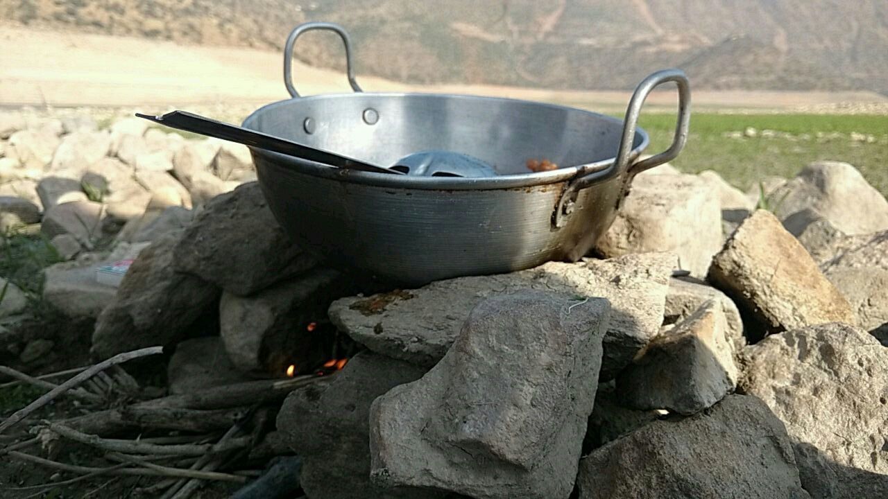 no people, rock - object, day, outdoors, close-up, water, camping stove, nature