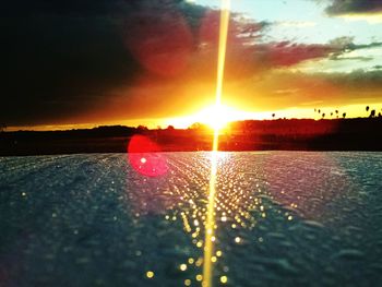 Scenic view of sunset over river