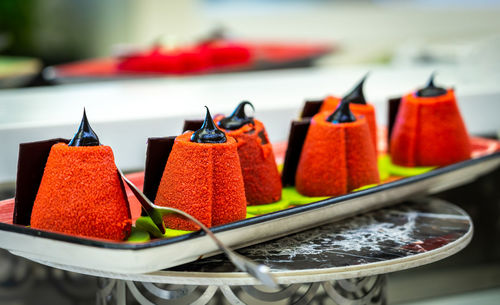 Close-up of food on table