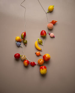 High angle view of fruits on table