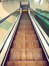 High angle view of escalator