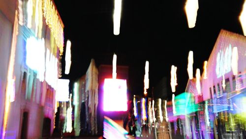 Illuminated lights at night