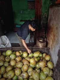 Full frame shot of fruits for sale at market stall