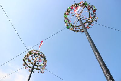 Low angle view of ferris wheel against clear sky