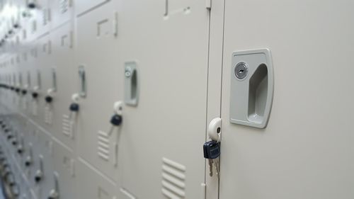 Full frame shot of closed lockers