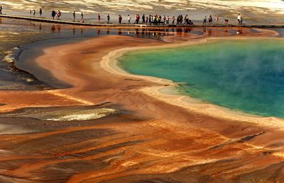 High angle view of beach