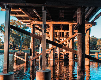 Full frame shot of pier in water