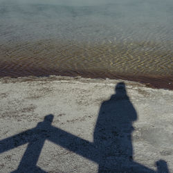 Shadow of man on wall