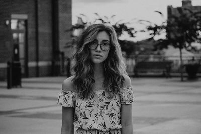 Young woman with eyeglasses