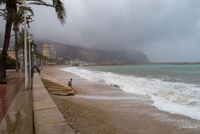 Scenic view of beach against sky