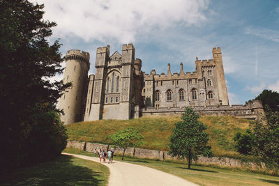 Low angle view of arundel castle against sky