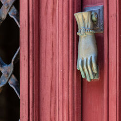 Close-up of wooden door