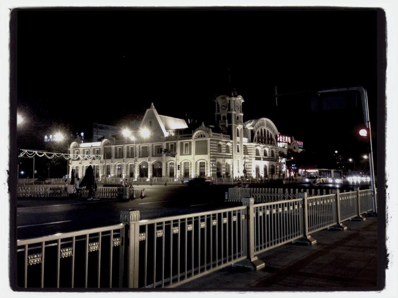 building exterior, architecture, built structure, city, illuminated, night, street, city street, city life, car, transportation, cityscape, land vehicle, transfer print, residential building, skyscraper, building, road, mode of transport, auto post production filter