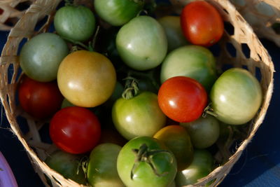 Close-up of tomatoes in basket