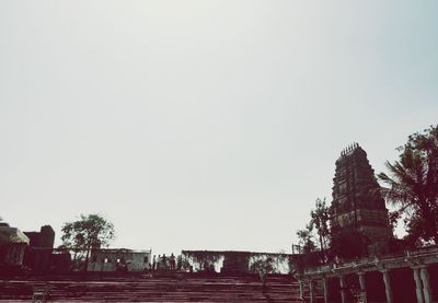 Low angle view of building against clear sky