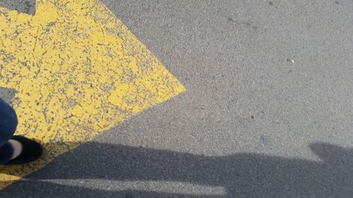 Road marking on asphalt