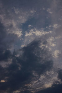 Low angle view of storm clouds in sky