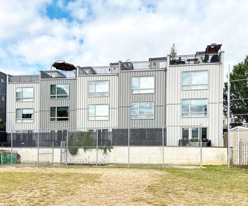 Buildings against sky in city