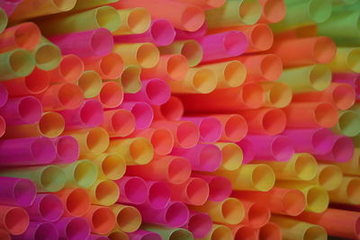 Multi colored drinking straws