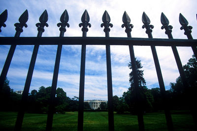 View of fence in field