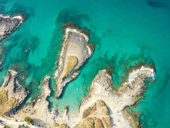 High angle view of sea shore