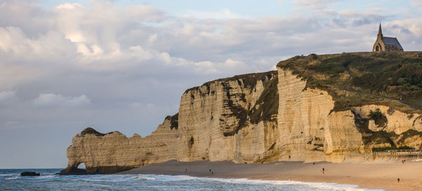 Panoramic view of cliffed coast