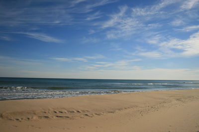Scenic view of beach against sky