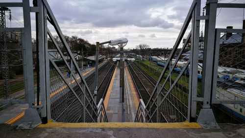 Railroad tracks against sky