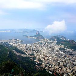 High angle view of townscape against sky