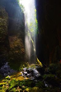 Scenic view of waterfall