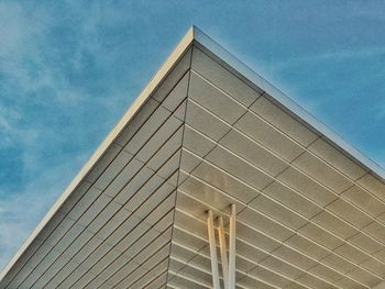 Low angle view of built structure against blue sky