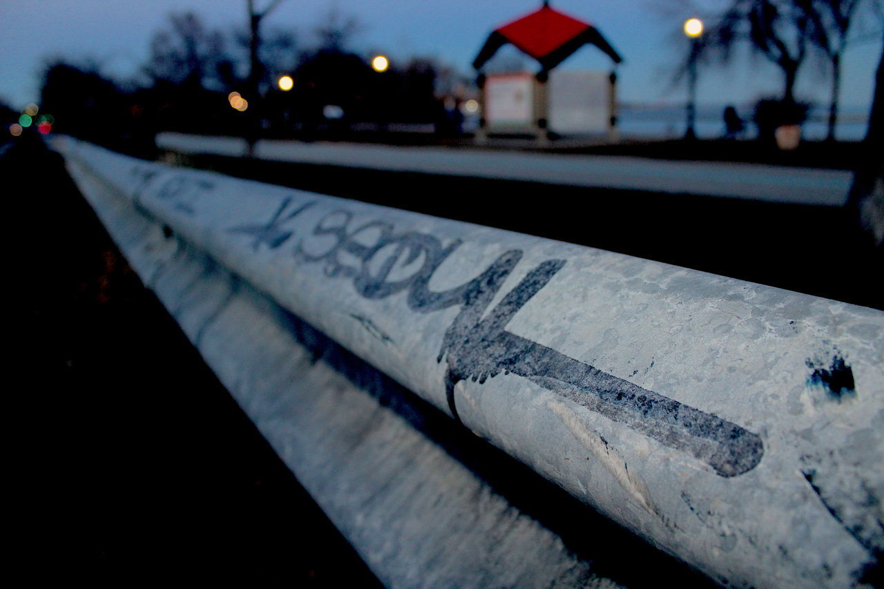 CLOSE-UP OF INFORMATION SIGN