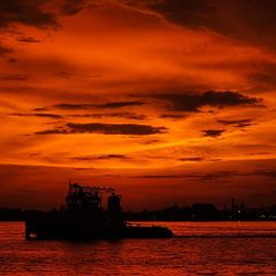 Scenic view of sea during sunset
