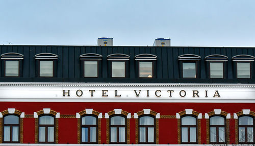 Low angle view of building against clear sky