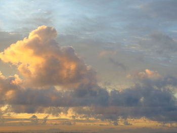 Scenic view of cloudy sky at sunset