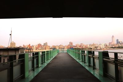 City buildings against clear sky