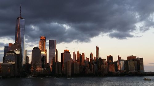 Skyline of lower manhattan from jersey city