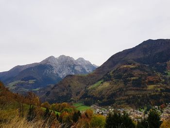 Scenic view of mountains against sky