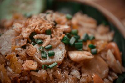 Close-up of meal served in plate