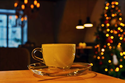 Close-up of coffee on table