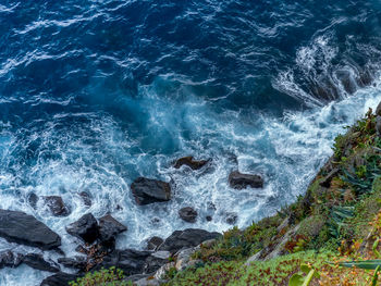 High angle view of sea