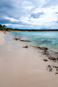 Scenic view of beach against sky