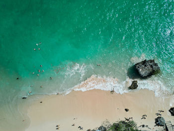 High angle view of beach