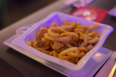 Close-up of food on table