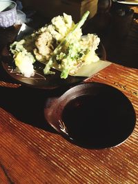 Close-up of food on table