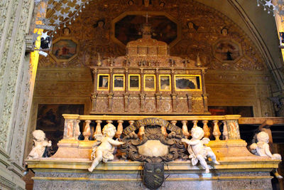 Low angle view of buddha statue