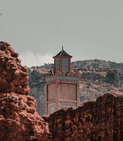 Low angle view of old building against sky