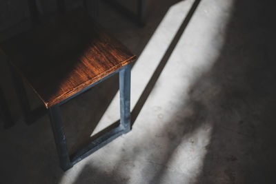 High angle view of open book on table