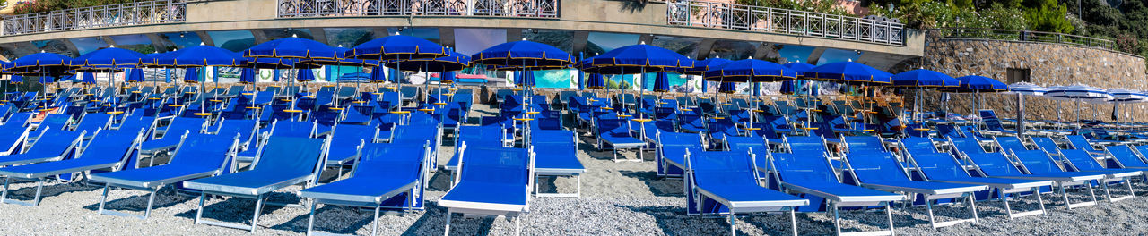 View of empty chairs in stadium