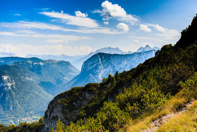 Scenic view of mountains against sky